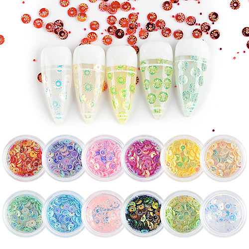 12 pcs Nail Glitter Sequins Colorful Paillette Tips Shiny Flakes Nail Art Decorations for Salon Home DIY
12 pcs Nail Glitter Sequins Colorful Paillette Tips Shiny Flakes Nail Art Decorations for Salon Home DIY