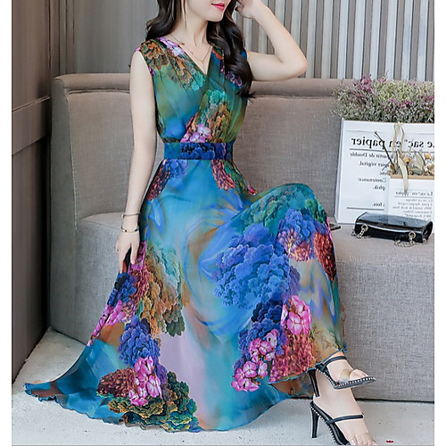Women's A Line Dress - Sleeveless Floral Summer V Neck Street chic 2020 Purple Red Green M L XL XXL XXXL
Women's A Line Dress - Sleeveless Floral Summer V Neck Street chic 2020 Purple Red Green M L XL XXL XXXL