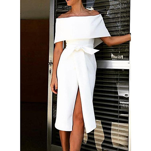 Women's Sheath Dress - Half Sleeve Floral Summer Off Shoulder Elegant Slim 2020 White S M L XL XXL XXXL
Women's Sheath Dress - Half Sleeve Floral Summer Off Shoulder Elegant Slim 2020 White S M L XL XXL XXXL