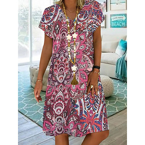 Women's Shift Dress - Short Sleeves Floral Summer Elegant 2020 Blue Red S M L XL XXL XXXL XXXXL XXXXXL
Women's Shift Dress - Short Sleeves Floral Summer Elegant 2020 Blue Red S M L XL XXL XXXL XXXXL XXXXXL