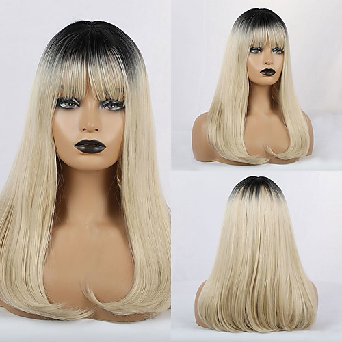 Synthetic Wig Bangs Natural Straight Side Part With Bangs Wig Long Light Blonde Synthetic Hair 20 inch Women's Cosplay Women Synthetic Blonde HAIR CUBE / Ombre Hair
Synthetic Wig Bangs Natural Straight Side Part With Bangs Wig Long Light Blonde Synthetic Hair 20 inch Women's Cosplay Women Synthetic Blonde HAIR CUBE / Ombre Hair