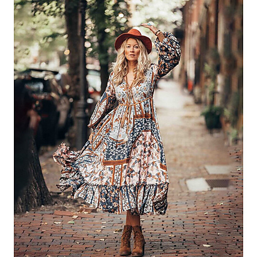 Women's Sheath Dress Maxi long Dress - Long Sleeve Floral Summer Boho 2020 Brown M L XL XXL
Women's Sheath Dress Maxi long Dress - Long Sleeve Floral Summer Boho 2020 Brown M L XL XXL