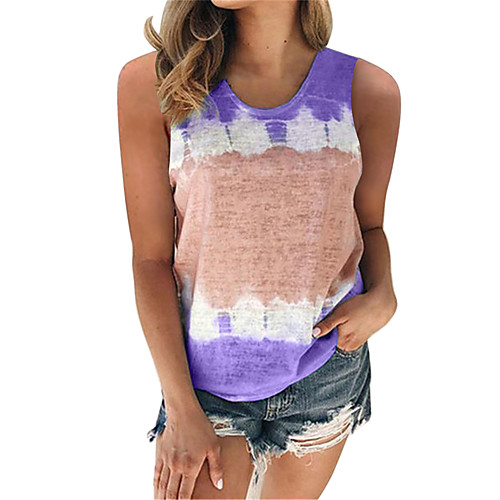 Women's Daily Going out Basic / Street chic Tank Top - Color Block / Tie Dye Print Wine
Women's Daily Going out Basic / Street chic Tank Top - Color Block / Tie Dye Print Wine