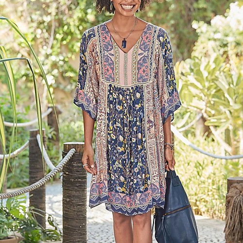 Women's Shift Dress Knee Length Dress - 3/4 Length Sleeve Floral Summer Elegant 2020 Blue Purple Red Yellow Blushing Pink Orange S M L XL XXL XXXL XXXXL XXXXXL
Women's Shift Dress Knee Length Dress - 3/4 Length Sleeve Floral Summer Elegant 2020 Blue Purple Red Yellow Blushing Pink Orange S M L XL XXL XXXL XXXXL XXXXXL