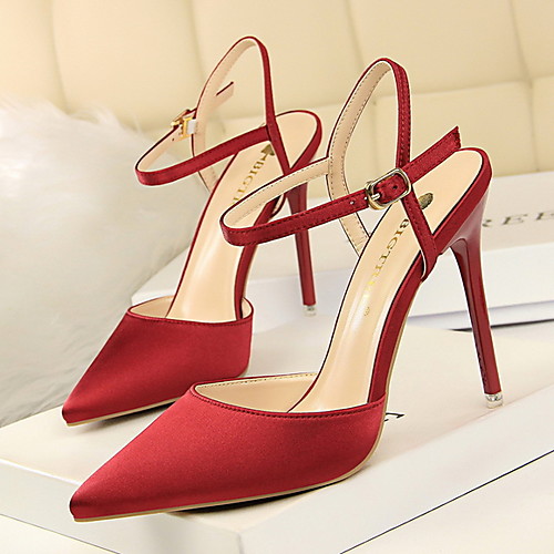 Women's Heels Summer Stiletto Heel Pointed Toe Daily Pigskin Wine / Black / Red
Women's Heels Summer Stiletto Heel Pointed Toe Daily Pigskin Wine / Black / Red