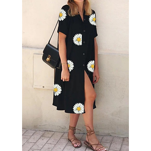 Women's Shift Dress Midi Dress - Short Sleeves Floral Summer Casual 2020 Black S M L XL XXL
Women's Shift Dress Midi Dress - Short Sleeves Floral Summer Casual 2020 Black S M L XL XXL
