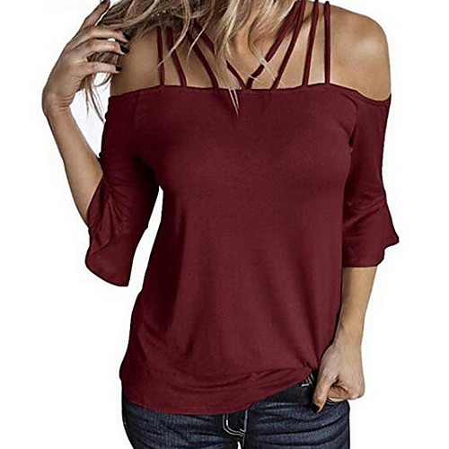 Women's Solid Colored T-shirt Daily Wine / White / Black / Blushing Pink / Army Green / Gray
Women's Solid Colored T-shirt Daily Wine / White / Black / Blushing Pink / Army Green / Gray
