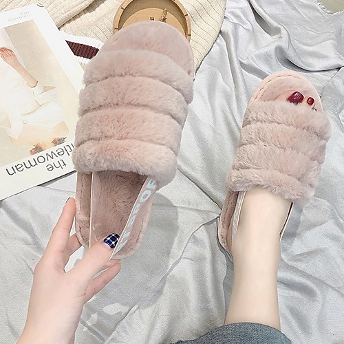 Women's Slippers & Flip-Flops Fall / Winter Flat Heel Open Toe Daily Faux Fur Black / Pink / Gray
Women's Slippers & Flip-Flops Fall / Winter Flat Heel Open Toe Daily Faux Fur Black / Pink / Gray