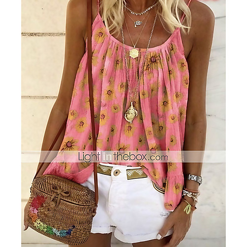 Women's Tops Floral Camisole Round Neck Daily Summer Purple Red Yellow Blushing Pink Khaki Green Gray M L XL 2XL 3XL 4XL
Women's Tops Floral Camisole Round Neck Daily Summer Purple Red Yellow Blushing Pink Khaki Green Gray M L XL 2XL 3XL 4XL