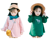 キュートデザイン 女の子用Tシャツ
