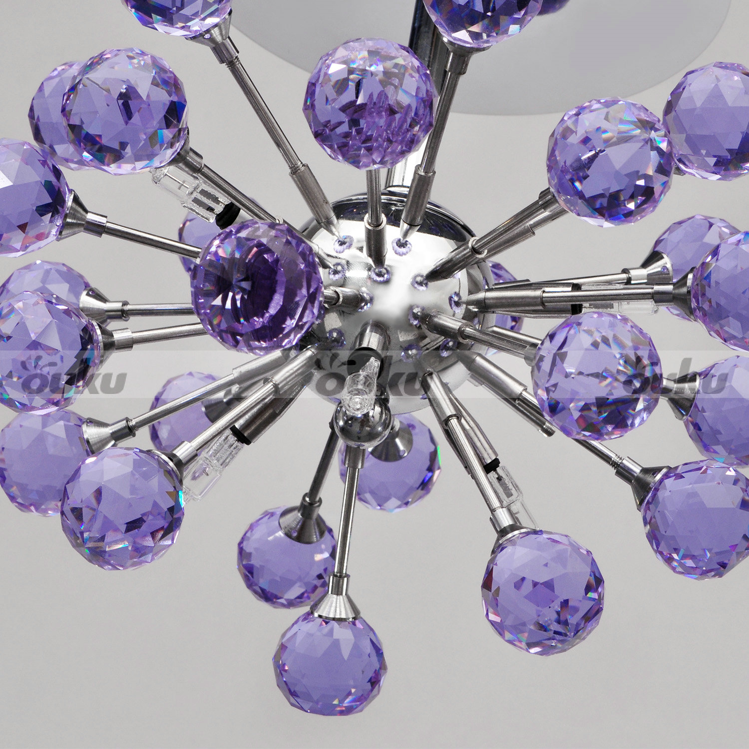 Modern K9 Globe Purple Crystal Chandelier Ceiling Hanging Pendant Lamp