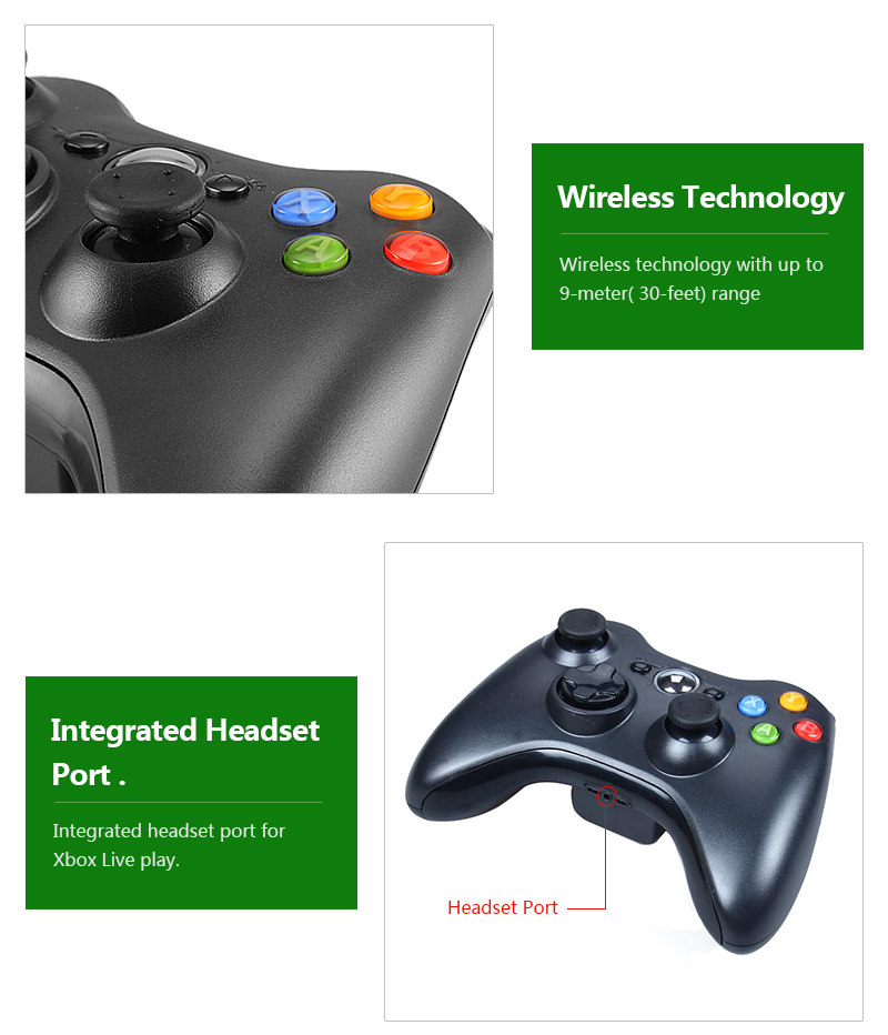 ergonomic Design Wireless Game Remote Controller for Microsoft Xbox 360