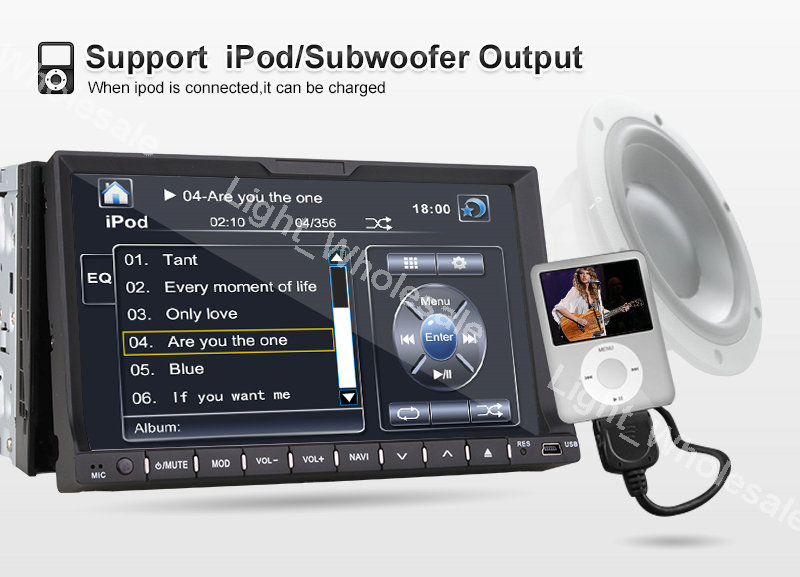 Sony LENS 7" 2 Din Car STERE DVD Player GPS Navigation System IPod TV