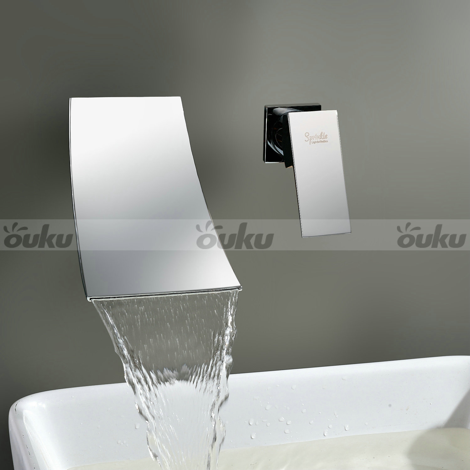 New Pro Waterfall Widespread Bathroom Sink Faucet Chrome Finish Wall