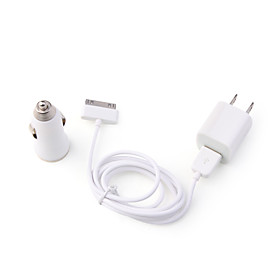 3-in-1 AC Car Charger Kit for iPhone 3G/3GS iPhone 4/4S (5V, 1A)