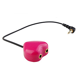 Heart Stereo Headphone Earphone Splitter Cable Adapter