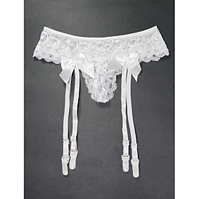 Lace 4 Strap Wedding Garter With Ribbon Wedding Casual