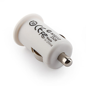 1000mA USB Car Charging Adapter for iPhone 4 White (5V-1A)