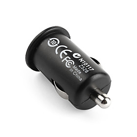 1000mA Mini USB Car Charging Adapter for iPhone 4 Black (5V-1A)