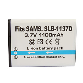 1100mAh 3.7V Digital Camera Battery SLB-1137D for SAMSUNG NV11 L74 Wide