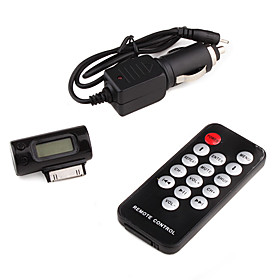 FM Transmitter Remote Control Charger for iPhone / iPod (Black)