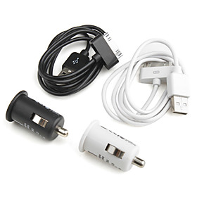 Car Charger USB Cable for iPhone iPod (Apple 30 pin, 5V 1A)