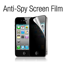 Anti-Spy Screen Protector with Cleaning Cloth for iPhone 4, 4S