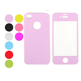 Colorful Leather Touch Front and Back Screen Protector Film for iPhone 4 and 4S (Assorted Colors)