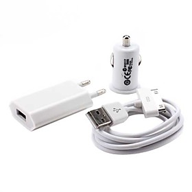 USB AC and Car Cigarette Charger with 100cm USB Cable for iPhone 6 iPhone 6 Plus and iPod (EU Plug)