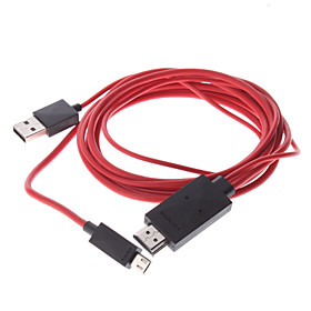 MHL Micro USB Stecker auf HDMI-Stecker auf USB Stecker Adapter-Kabel fur Samsung Galaxy S3 I9300