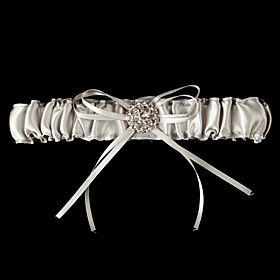 Garter Satin Bowknot White