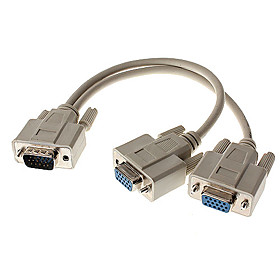 vga hd15 y adaptador de cable divisor de 2 a 1 monitor de PC (0,2 m)