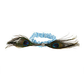 Delicate satin med Peacock Feather Wedding Garter