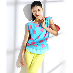 TS Silky Contrast Color Dots Blouse