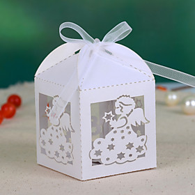 Angel Hollow-out Wedding Favor kasse (s?t af 12)