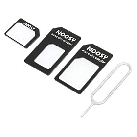 Nano SIM Card to Micro/Standard SIM Card Adapter Set for iPhone 5 and Others