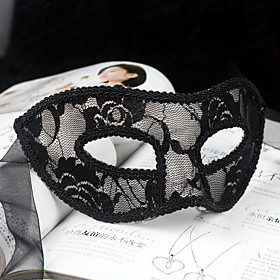 Mystery Floral Lace Masquerade Half Face Mask Halloween Props Cosplay Accessories