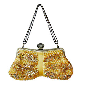 Fashion Pearl Broderi Gold Sequin Tote (Lining Color On Random)