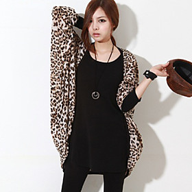 Women's Leopard Piping Cardigan