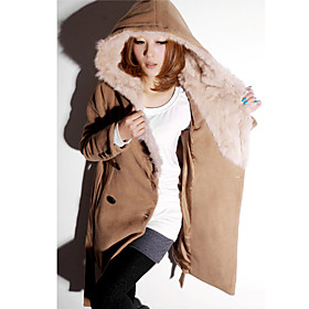 Women's Casual Woolen Hoodie Coat