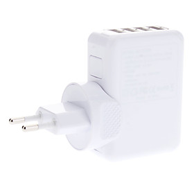 4 USB Hubs Detachable Indoor Wall Charger for iPhone 6 iPhone 6 Plus /iPad and Others (5V 2.1A MAX, EU Plug)
