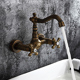 Sprinkle by Lightinthebox - Antique inspired Bathroom Sink Faucet - Wall Mount (Antique Brass Finish)