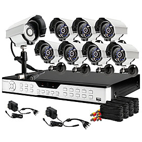 Zmodo 16CH Channel DVR 8 Outdoor 600TVL Camera Video Surveillance Security Camera System