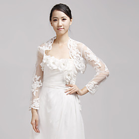 Wedding Wraps Shrugs Half-Sleeve Lace Ivory Wedding / Party/Evening Open Front