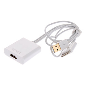 30-Pin Connector and USB to HDMI Female Port Adapter Cable for iPhone/iPod/iPad (30pin,15cm/93cm)