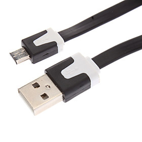 1pcs/lot 3M Noodle Style Micro USB Data Sync Charger Cable for Samsung / HTC / LG / Sony / Nokia