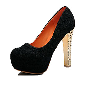 Tasteful PU Round Toe Pumps with Rhinestone Party Shoes(More Colors)