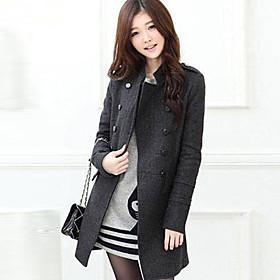 Women's Slim Wool Double-breasted Coat
