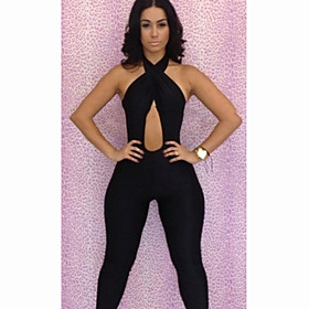Women's Sexy Halter Backless Jumpsuit