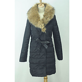 Women's Luxurious Racoon Collar Outwear